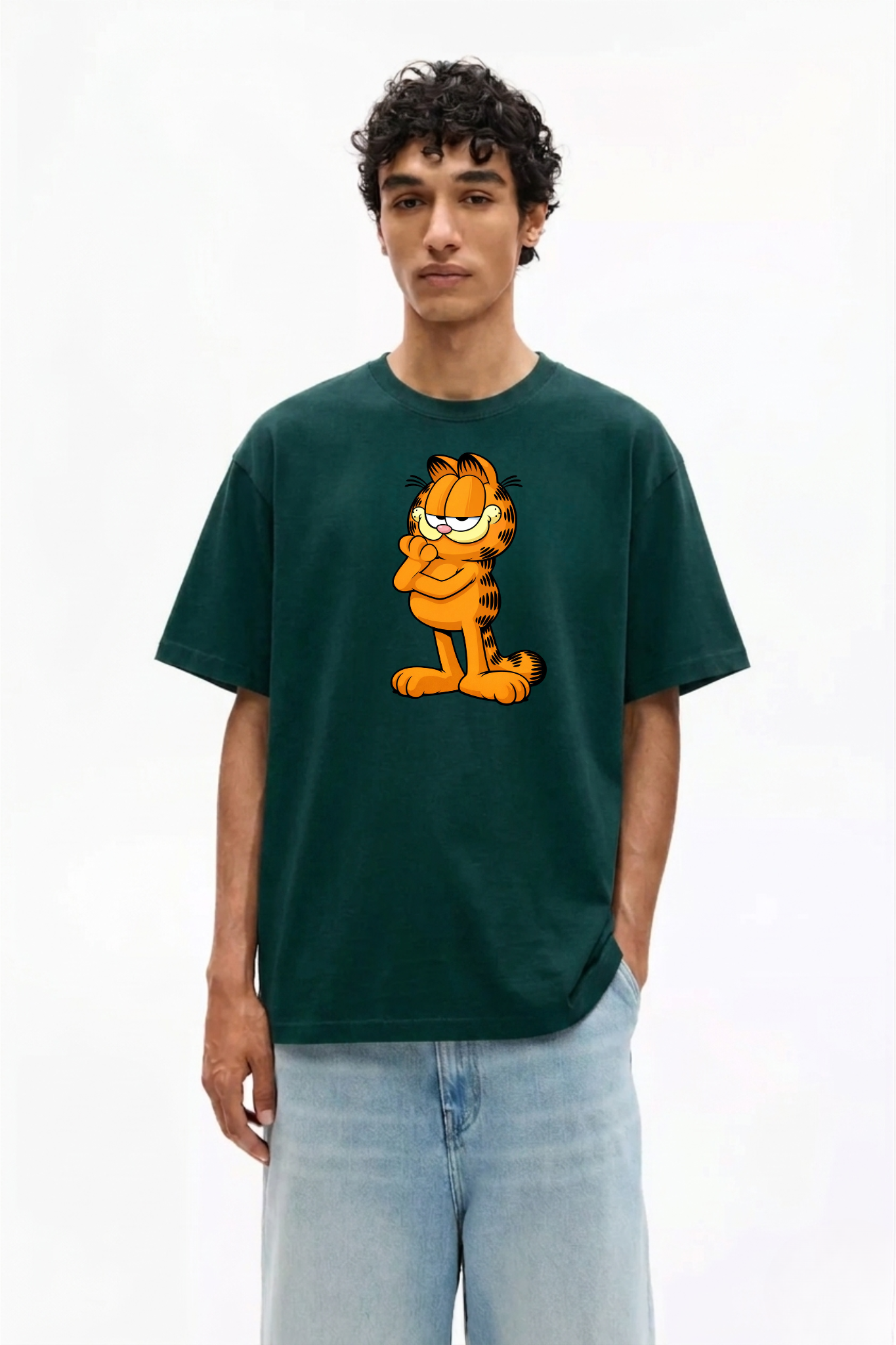 ONTOP Lifestyle Garfield Printed Green Premium T-Shirt - Image 4