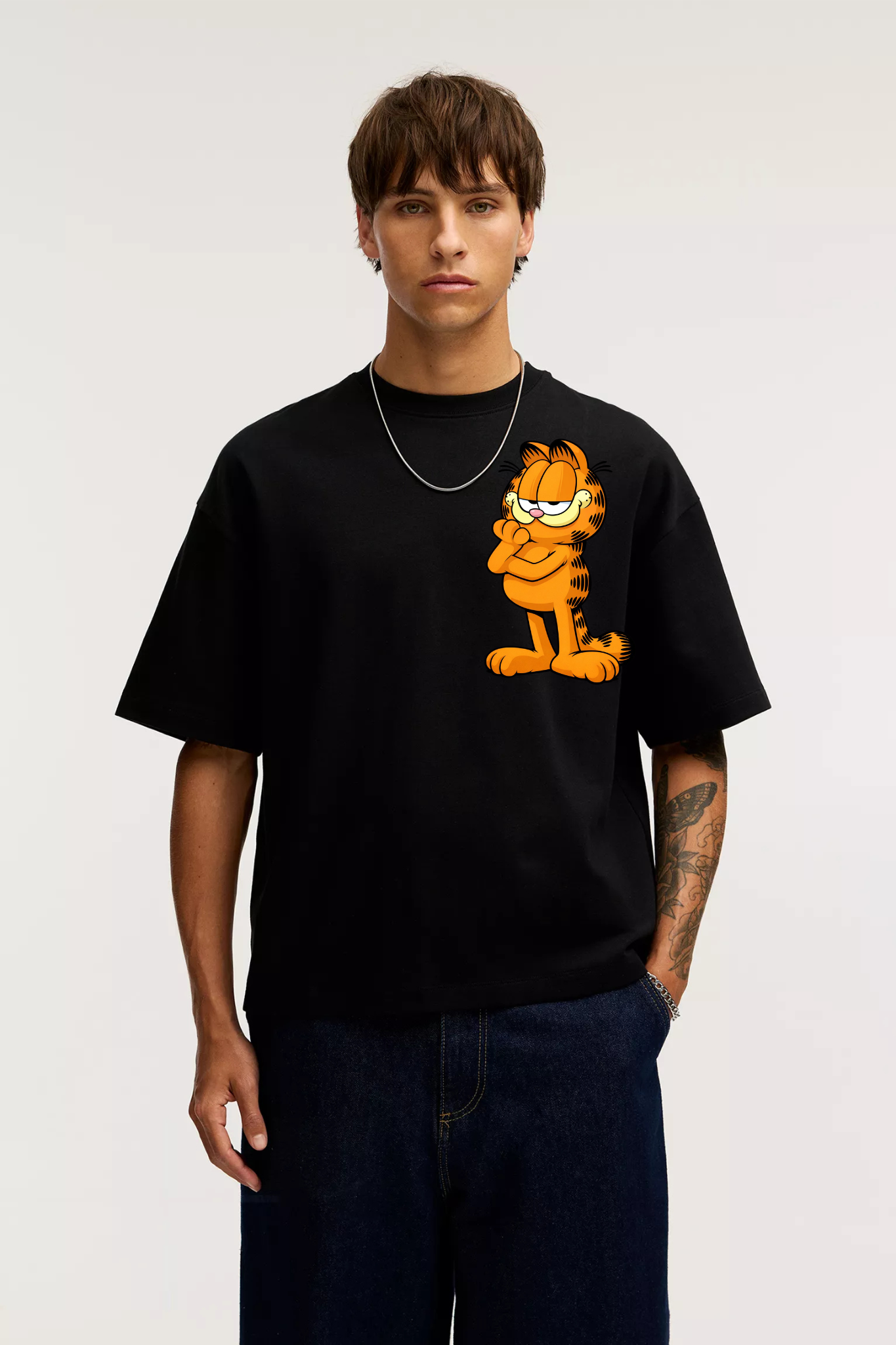 ONTOP Lifestyle Garfield Printed Black Premium T-Shirt