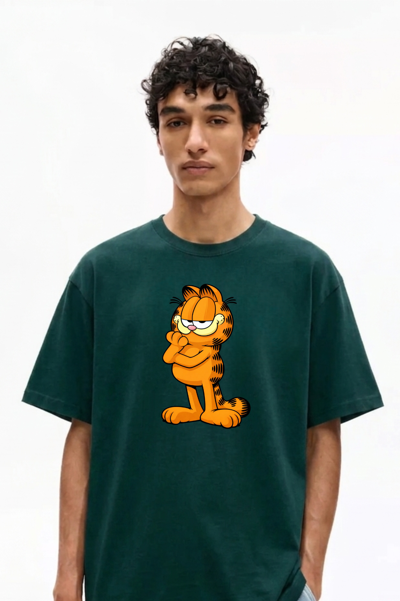 ONTOP Lifestyle Garfield Printed Green Premium T-Shirt - Image 2