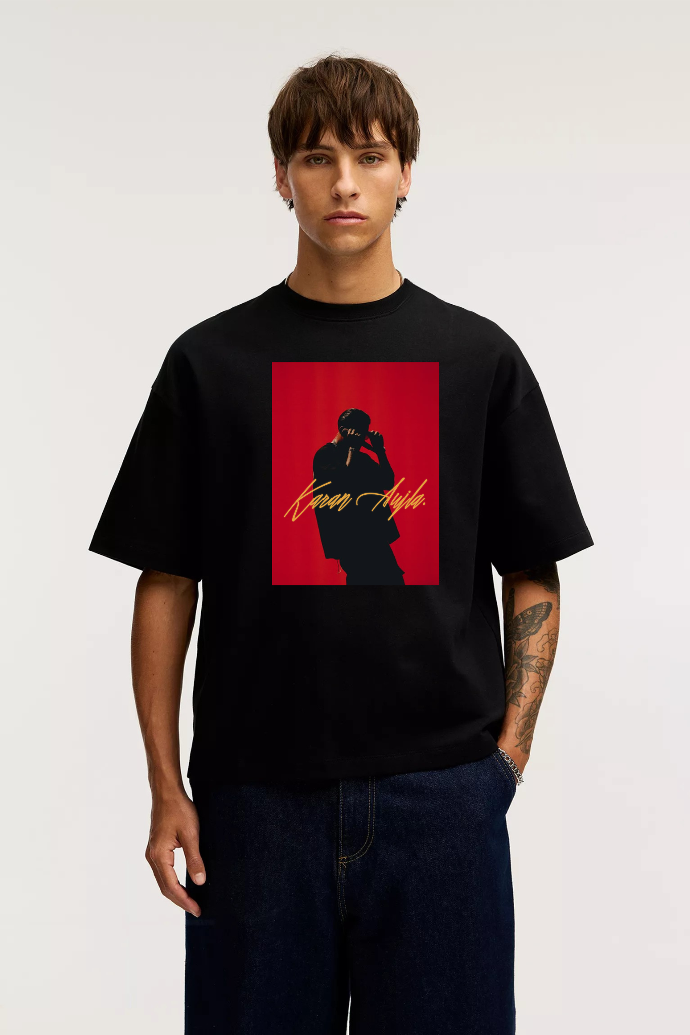 ONTOP Lifestyle Karan Aujla Printed Black Premium T-shirt - Image 2